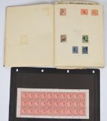 GB Commonwealth stamp collection including Turks & Caicos 1d Crimson Lake mint sheet on stock