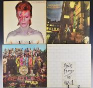 Thirteen Prog Rock / Folk Rock LPs including Pink Floyd The Wall with lyric liners, The Beatles