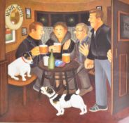 Beryl Cook (1926-2008) signed print In The Snug, 46 x 46cm, in aluminium frame