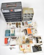 Live steam and model engineering small components contained in two sets of drawers, to include water