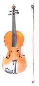 Jerome Thibouville-Lamy violin with 36cm single piece back, overall length 60cm, label inside