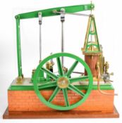 Large grasshopper style live steam beam engine with displacement lubricator, spoked flywheel water