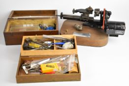 Super Adept watchmaker's or model making lathe, overall length 39cm together with a quantity of