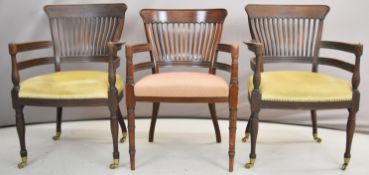 Three Victorian Edward William Godwin armchairs