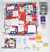 A collection of 1980's and 90's music ticket stubs and backstage passes, artists to include Genesis,