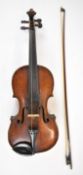John Barton violin with 35.5cm single piece back, overall length 59cm, label inside reads 'John