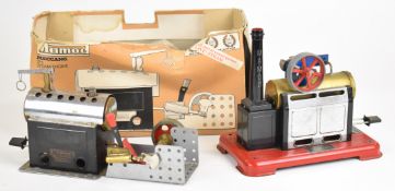 Mamod Meccano SP3 live steam engine in original box, together with a Mamod SP2 live steam engine