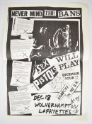Sex Pistols - 'Never Mind the Bans' double sided tour poster, Dec 18 1977, Wolverhampton Lafayettes,