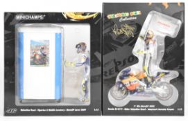Two Paul's Model Art Minichamps 'Valentino Rossi Collection' 1:12 scale MotoGP figurine and