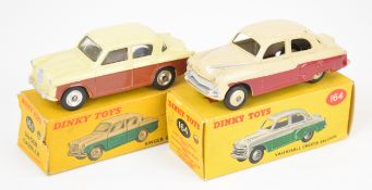 Two Dinky Toys diecast model cars comprising Singer Gazelle 168 and Vauxhall Cresta Saloon 164, both