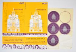 Paul and Linda McCartney signed BBC Radio Show 1992 ticket application leaflet, both signatures in