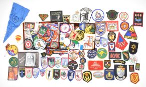 Collection of approximately two hundred and fifty embroidered / woven badges to include souvenir