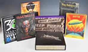 Seven Heavy Metal / Hard Rock collectibles including Judas Priest Metalogy four CD and one DVD box