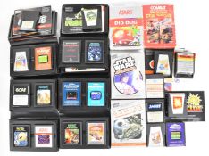 Twenty-five Atari 2600 retro gaming cartridges comprising Pac-Man, Phoenix, Frogger, Popeye, Missile
