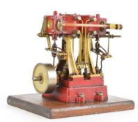 Stuart D10 twin cylinder live steam engine with solid flywheel, Stephenson's link reversing gear and