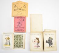 Happy Families card game (c.1900) comprising sixty hand drawn, titled and coloured character playing