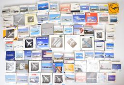 Seventy mostly 1:500 scale diecast model  aeroplanes by Herpa and similar with liveries to include