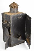 Large ship / railway signalling lamp, W28 x D25 x H66cm