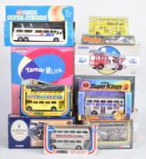 Eleven mostly Corgi diecast model buses and trucks, all in original boxes.