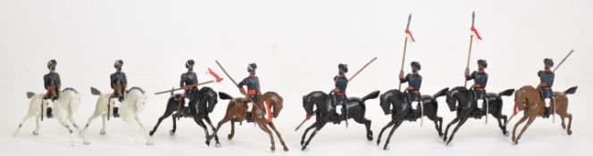 Britains 13th Duke of Connaught's Lancers, set number 9262, comprising eight mounted painted metal