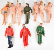 Ten vintage Palitoy Action Man figures to include flock haired and painted example, some in original