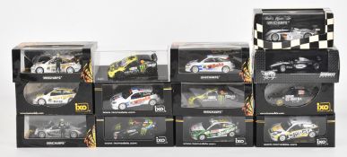 Thirteen Paul's Model Art Minichamps, Hotwheels and IXO 1:43 scale diecast model racing cars to