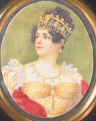 Likely Florence Emily Bennett 19th or early 20th century portrait miniature on ivory of Empress