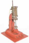 Part built Stuart live steam forge hammer, with side lever control, on wooden base, overall height
