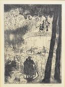 Dame Laura Knight (1877-1970) etching Merry Go Round, signed lower right 31 x 23cm, in gilt frame