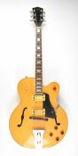 Hondo HL5FBB 'Fat Boy' electric archtop guitar with blonde body, serial no 880 803640