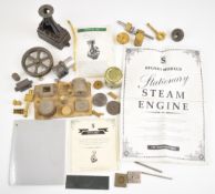 Part built Stuart 10V vertical single cylinder live steam engine with spoked flywheel, with