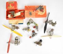 Ten vintage compression ignition or diesel model aeroplane engines to include ED Mk4, earlier ED,