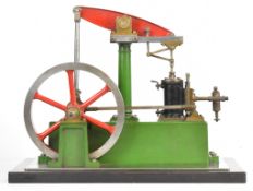 Stuart Beam live steam engine with displacement lubricator, twin cylinder drain cocks, driving a