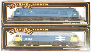 Two Mainline 00 gauge model railway diesel locomotives comprising Class 45 and Class 56, both in