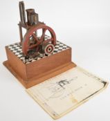 Part built Stuart James Coombes single cylinder live steam engine, with spoked flywheel, together