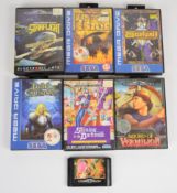 Seven Sega Mega Drive games comprising Starflight, Sword of Vermilion, Shining in the Darkness,