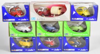 Nine Revell Metal 1:18 scale diecast model microcars comprising six BMW Isetta and three