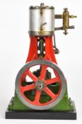 Stuart No. 4 vertical single cylinder live steam engine with spoked flywheel, displacement