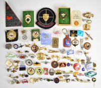 [Transport] Vintage embroidered Jaguar Drivers Club cloth patch together with over eighty metal