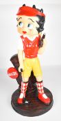 Betty-Boop Coca-Cola advertising or shop display golfing figure, 73cm tall