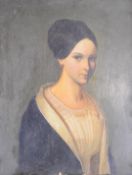 Dorothy Mary Burgess oil on board portrait of a lady, painted by the vendor's grandmother whilst