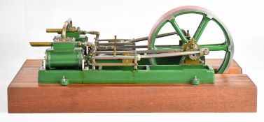 Stuart twin Victoria live steam twin cylinder mill engine with spoked flywheel with grooves for