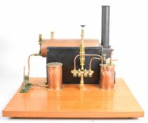 Stuart 504 copper live steam boiler with 0-80psi pressure gauge, safety valve, water level gauge and