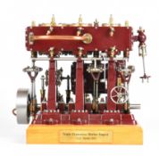 John Clarke O.B.Bolton live steam triple expansion marine engine with handwheel operated throttle
