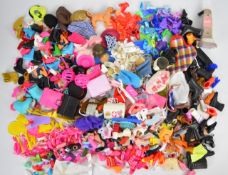 A collection of Barbie, Sindy and Bratz clothing accessories and similar items to include a
