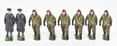 Britains Royal Air Force Pilots with WAAF's, set number 1894, comprising eight painted metal