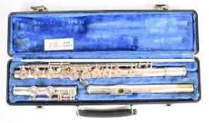 Selmer USA silvered flute, in fitted case.