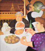 Beryl Cook (1926-2008) signed print Dining In Paris, 50 x 40cm, in moulded wooden frame