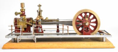 Bernard Walker single cylinder live steam mill engine with grooved drive pulley, twin cylinder drain