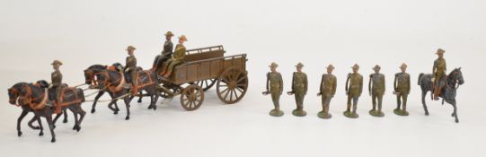 Britains for C.F. Eckhardt (CFE) Army Supply Column four horse wagon with mounted riders, seated